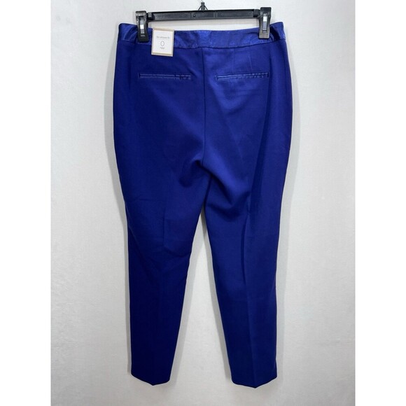 Chicos Manhattan Satin Trim Ankle Pants Sz 0 (4/Small) Carbon Blue Ultimate Fit - Picture 2 of 11